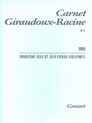 cover image of Carnet Giraudoux-Racine Tome 4